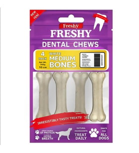 Freshy Dental Chews White Medium Bones Köpek Ödül Kemiği 10 Cm 4 Adet
