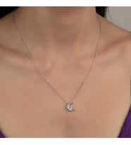 Ucarticaret S-warovski Taşlı Gümüş Ayyıldız Bayan Kolye