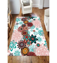 Dijital Kaymaz Taban Yıkanabilir Salon Halısı Mutfak Halısı Koridor Halısı Yolluk ND-HS-371 (Çok Renkli)