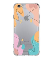 Apple iPhone 6S Plus Uyumlu Köşe Korumalı Antişok  Kapak Karışık Renkler Tasarımlı Şeffaf  Kılıf