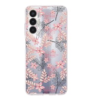 PrintiFy Tecno Pova 3 Uyumlu Kamera Korumalı Floral Kırmızı Tasarımlı Şeffaf Silikon Kılıf