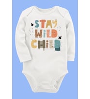 Organik Baskılı Pamuklu Unisex Bebek Body UZUNE241
