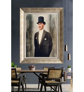 Gümüş Çerçeveli Atatürk Tablo za254