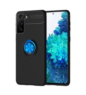Samsung Galaxy S21 Plus Kılıf Range Yüzüklü Silikon - Siyah-mavi