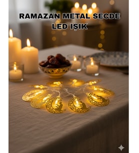 Secde Eden Adam Figürlü Ay Tasarımlı Ramazan LED Işık