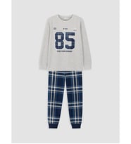 LCW Kids Gri Bisiklet Yaka Erkek Çocuk Pijama Takım