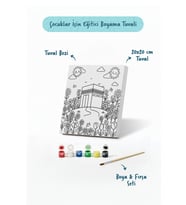 Çiçek Bahçesinde Kâbe Şövalesiz Boya Seti 20x20