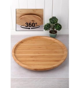 Balsa Dönerli Bambu Servis Tabağı (Kahverengi)