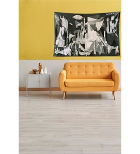 Siyah Beyaz Picasso  Leke Tutmaz Kadife Kumaş Duvar Örtüsü Duvar Halısı Tapestry
