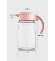 Renga Spiro 1700 ml Pastel Pembe Kapaklı Cam Sürahi 111031