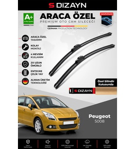 S-Dizayn Peugeot 5008 Ön Cam Silecek Seti 2009-2017 Premium Araca Özel 75-70 Cm A+ Kalite