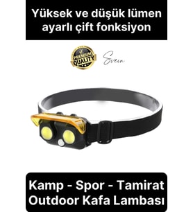 Premium Led Kafa Lambası Cob 80 Lümen Güçlü Aydınlatma Kamp Spor Tamirat Outdoor Ayarlı Fonksiyonel
