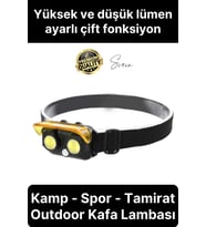Premium Led Kafa Lambası Cob 80 Lümen Güçlü Aydınlatma Kamp Spor Tamirat Outdoor Ayarlı Fonksiyonel