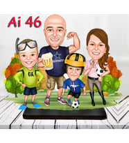 Kişiye Özel Ahşap Biblo - Aile Karikatür Biblo - 4 Kişilik Aile Biblo 17