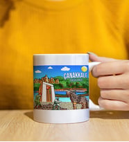 Çanakkale Tasarımlı Beyaz Kupa