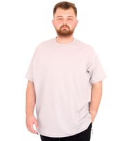 Mode XL Büyük Beden Erkek T-Shirt Bisiklet Yaka U25035 Gri