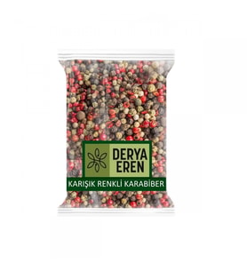 Akbiber, Karabiber, Yeşil ve Kırmızı Karabiber Tane Karışık 100 gr, Derya Eren