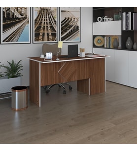 Kenzlife ofis masası yoko ono cvz sol 75*140*60 raflı dolap eşkenar bilgisayar çalışma masası (Karışık)