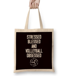 Volleyball Obsessed Ball Sports Beach Volleyball Player Game Bez Çanta Uzun Saplı