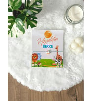 Pamuğum Atelier Kişiye Özel Safari Tasarım Kartlı Şans Bilekliği Misafirler İçin Hoşgeldin Bebek - Doğum Günü Hediyelik (15-25-50-100-200 Adet)