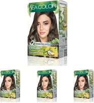 Sea Color Amonyaksız, Vegan, Doğal, Besleyici Kalıcı Saç Boyası%100 Beyaz Kapama (1 Paket 2 X 50 Ml