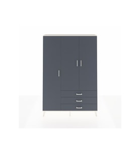 Arges Gardrop 6 Raflı 3 Çekmeceli Tek Askılı 132x30x195 Aytaşı-Antrasit