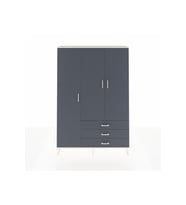 Arges Gardrop 6 Raflı 3 Çekmeceli Tek Askılı 132x30x195 Aytaşı-Antrasit
