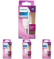 Philips Led 60W B38 E14 Mum Tipi Beyaz Işık Dim Edilmez Ampul 4Lü Paket (Çok Renkli)