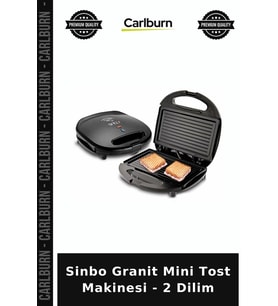 Özel Üretim Pratik Mutfak Kahvaltı Hızlı Sinbo Granit Mini Tost Makinesi - 2 Dilim - Yapışmaz Yüzey