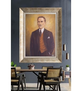 Gümüş Çerçeveli Atatürk Tablo ds100