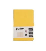 PULKO PND040  SERT KAPAK 9x14cm 80gr.176 SAYFA TERMO DERİ ÇİZGİLİ NOT DEFTER - LİMON SARI
