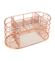 Temel Rose Gold Metal Mesh Masaüstü Organizer Çekmeceli Çok Bölmeli 22x11x11 cm 9507R
