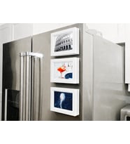 3D Baskı 3lü Magnet Fotoğraf Çerçevesi Seti - Buzdolabı İçin Mini Manyetik Resim Çerçevesi, Dekoratif Magnet-Beyaz