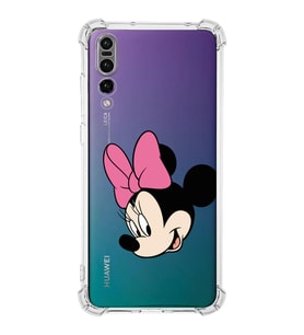 Huawei P20 Pro  Köşe Korumalı Antişok Kapak Minnie Mouse Tasarımlı Şeffaf  Kılıf