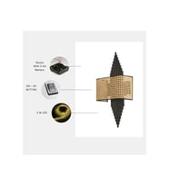 YENİ ASLI PİLLİ SİYAH DİKDÖRTGEN RATTAN ABAJURLU APLİK