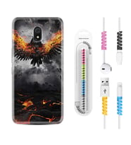 Xiaomi Redmi 8A 8 Pro 9C 9T 10C 11T Pro Kılıf Kablo Koruma Spiral Silikon Ateş Kartalı 1766