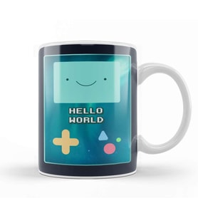 Bmo Hello World Adventure Time Space Galaxy Stars Aurora Kupa Bardak Porselen