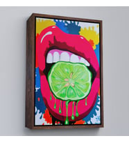 Çerçeveli Pop Art, Sokak Sanatı Renkli Dekoratif Duvar Tablosu (Kahverengi)