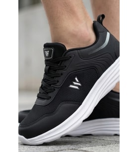 Comfy Step Siyah Beyaz Günlük Spor Sneaker – Kaymaz Taban Konfor Serisi Erkek Ayakkabı
