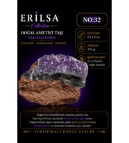 Sertifikalı Doğal Ametist Taşı Kütle İri Kristalli Ham Kaya Dekoratif Koleksiyonluk NO32