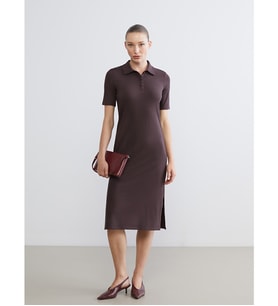 LCWAIKIKI Classic Kahverengi Polo Yaka A Kesim Modal Karışımlı Elbise