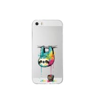 iPhone 5S ile Uyumlu Splash Tembel Hayvan Tasarımlı Şeffaf Silikon Kılıf