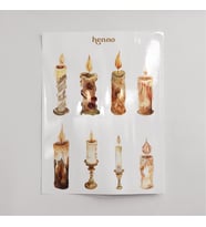 Vintage Mumlar Temalı Şeffaf Sticker Seti (1 adet) – Çıkartma Sayfası, Ajanda, Planlayıcı, Journal