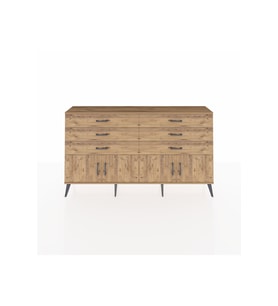 Arges Konsol 2 Raflı 6 Çekmeceli 4 Kapaklı 176x30x99 Çam-Çam