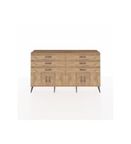 Arges Konsol 2 Raflı 6 Çekmeceli 4 Kapaklı 176x30x99 Çam-Çam