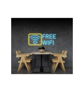 FREE WIFI Yazılı ve Şekilli Neon Tabela