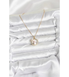 316L Çelik Zincir Gold Zirkon Taşlı Yılbaşı Temalı Kadın Kolye TJ-BKO10704