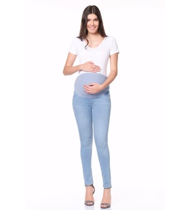 Busa Hamile Skınny Yüksek Ribana Jean Mavi