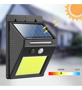 Solar 48 LED Bahçe Lambası - Geniş Açılı Panel - Duvara Monte