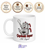 Çaydanlık Kaynar Yazılı Komik Kupa Bardak Esprili Hediye Porselen Mug